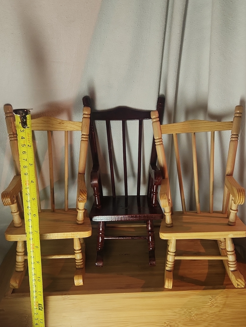 3 Wooden Mini Rocking Chair - Natural and Dark Brown
